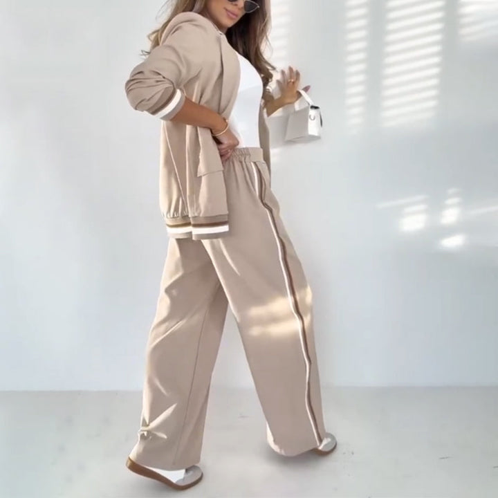 Ensemble 2 Pièces Décontracté Beige pour Femme